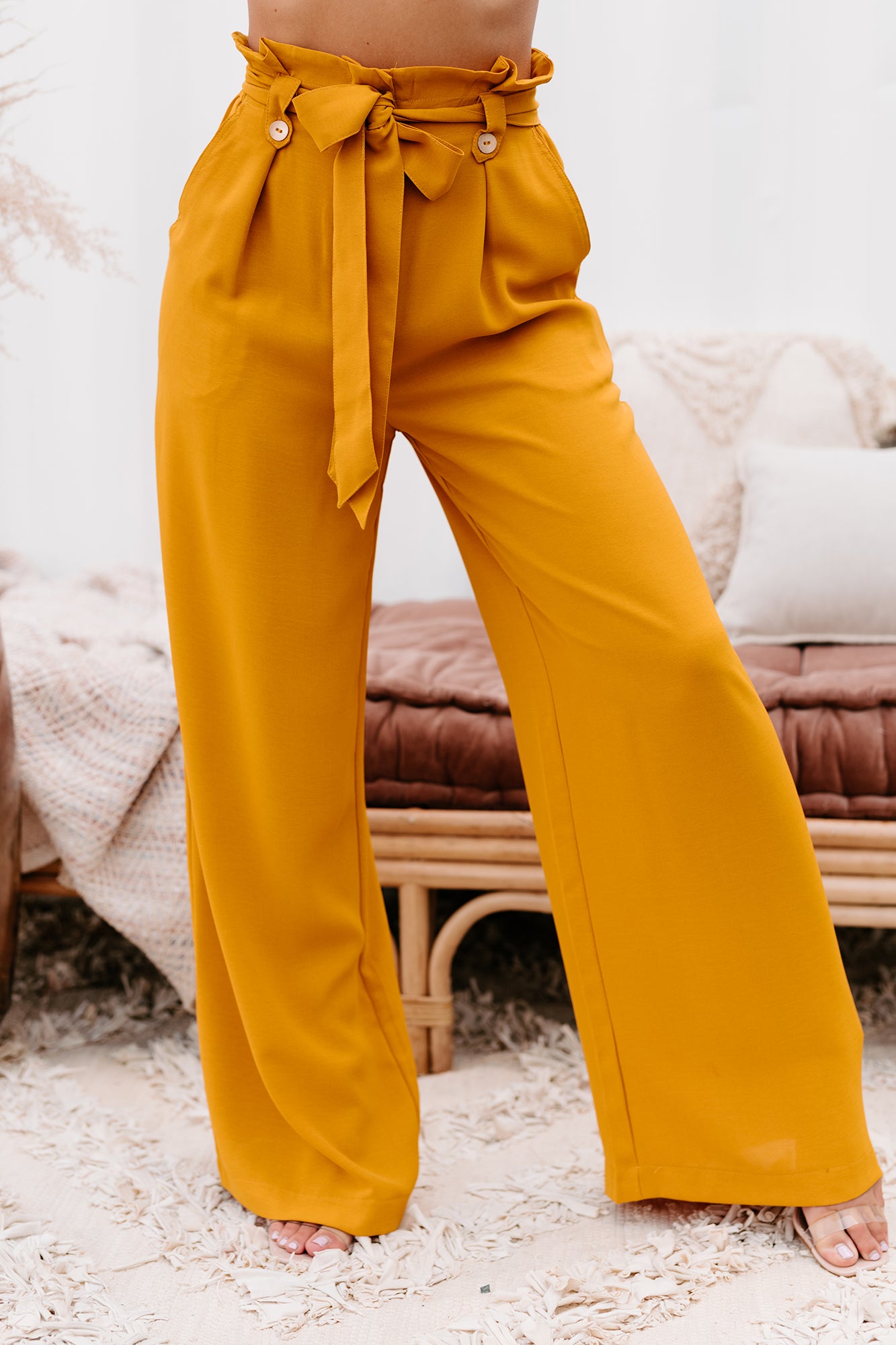 Wide leg trousers clearance mustard