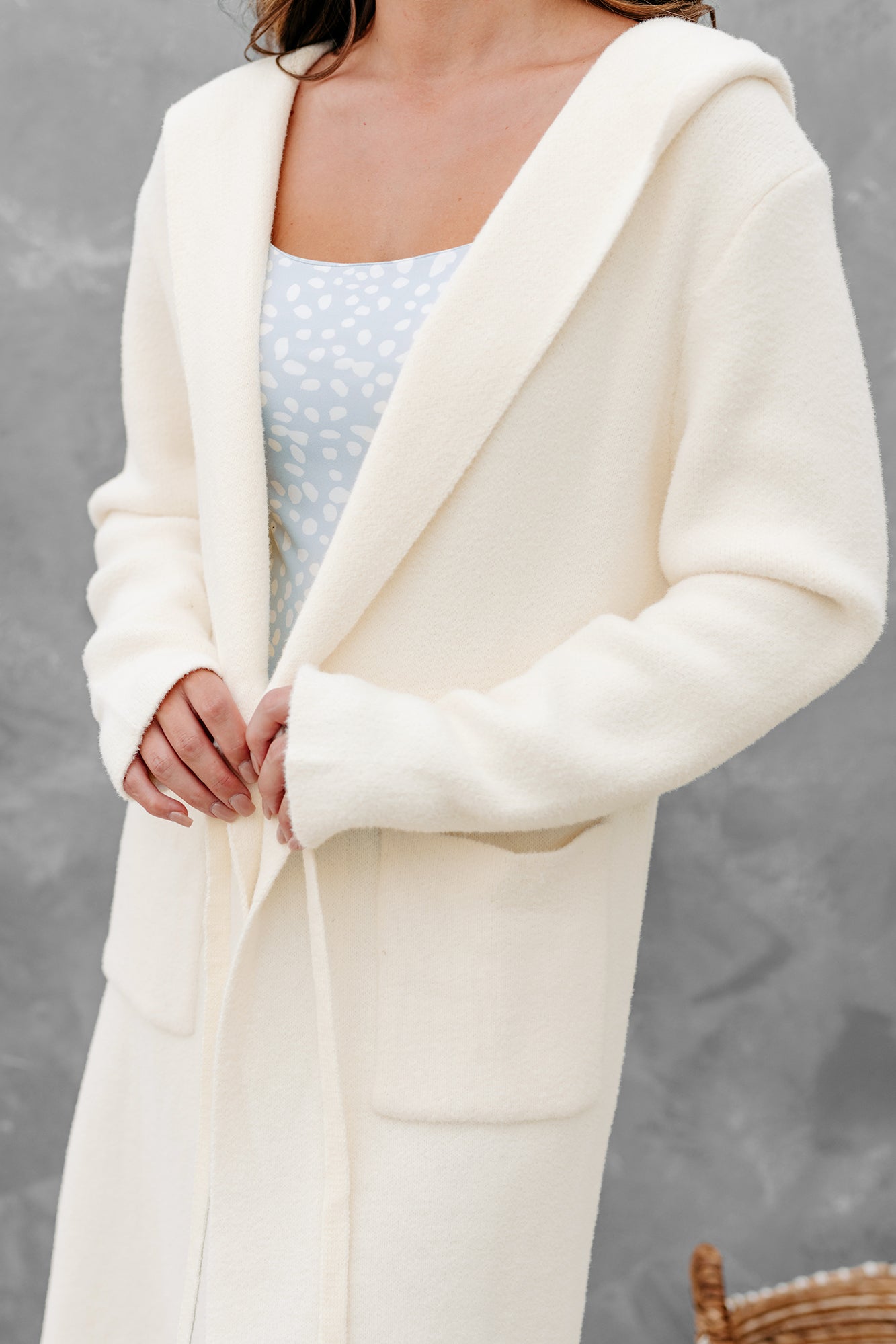 Better Days Are Coming Tie-Waist Hooded Cardigan/Coat (Ivory) - NanaMacs