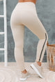 Speedster Side Striped Pocket Panel Leggings (Natural) - NanaMacs