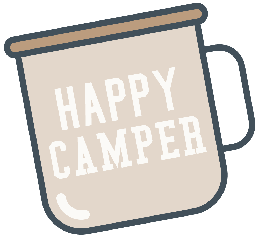 What A "Happy Camper" Graphic Crewneck (Ash Grey) - Print On Demand - NanaMacs
