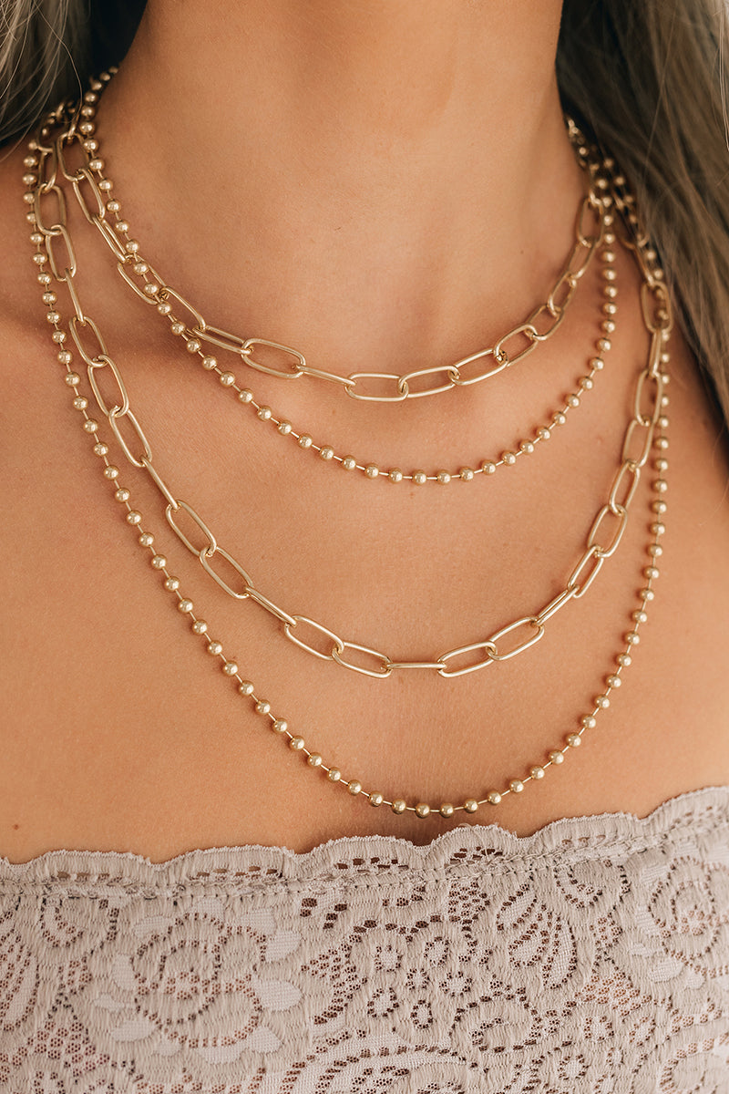 Keep Me Sassy Layered Necklace (Gold) - NanaMacs