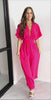 On My Way To Vacay Open Back Wide Leg Jumpsuit (Fuchsia) - NanaMacs