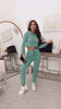 Living & Loving Crop Top & Jogger Two-Piece Set (Sea Blue) - NanaMacs