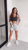 Taking Trips Paperbag Waist Lounge Shorts (Heather Grey) - NanaMacs