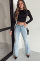 You'll Read About It Long Sleeve Tie Waist Top (Black)