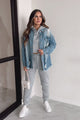 Anything For You Distressed Denim Shacket (Blue)