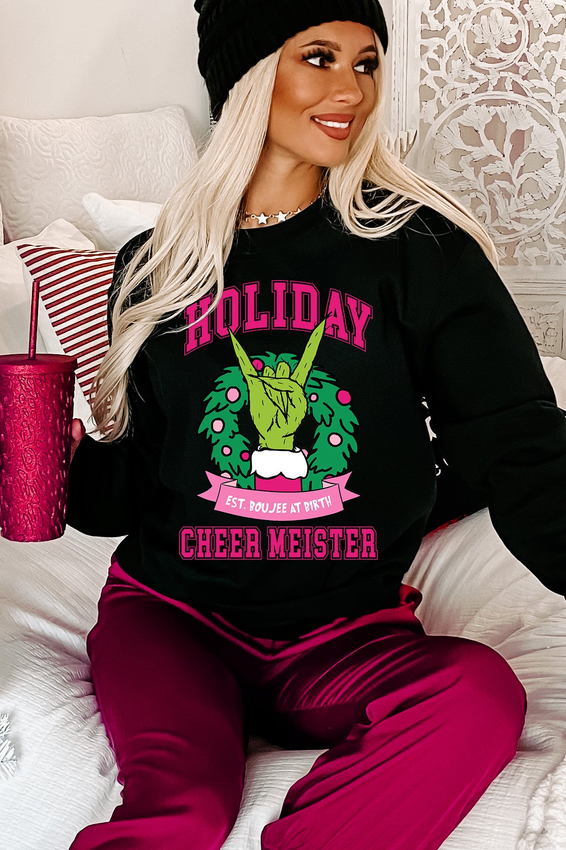 "Holiday Cheer Meister" Graphic Multiple Shirt Options (Black) - Print On Demand - NanaMacs