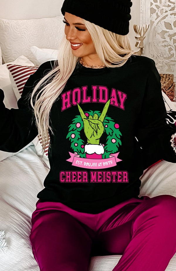 "Holiday Cheer Meister" Graphic Multiple Shirt Options (Black) - Print On Demand - NanaMacs