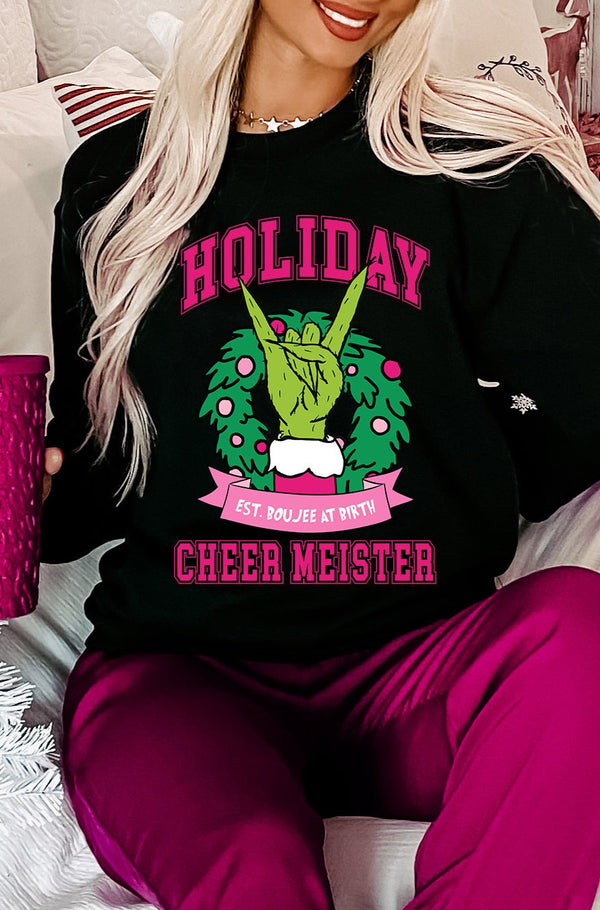 "Holiday Cheer Meister" Graphic Multiple Shirt Options (Black) - Print On Demand - NanaMacs