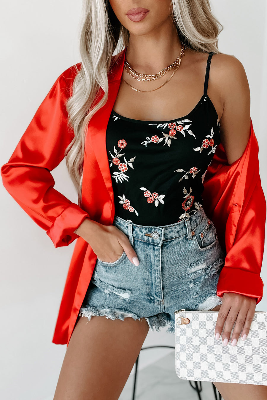 Bloom With Me Floral Embroidered Mesh Bodysuit (Black) - NanaMacs