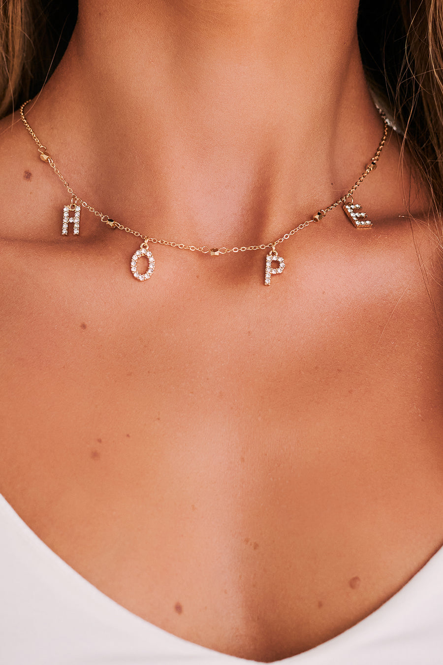 With Hope Charm Necklace (Gold) - NanaMacs