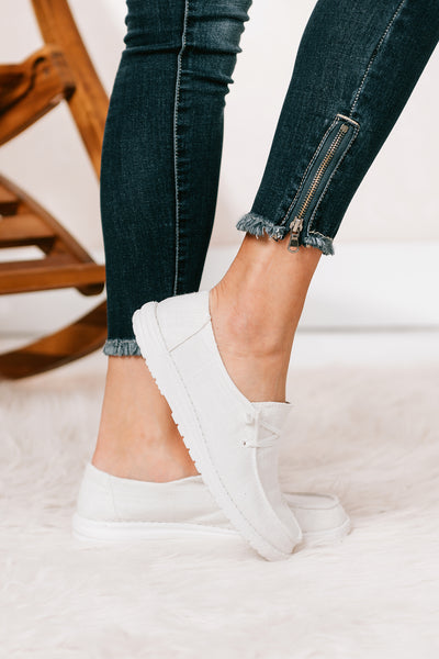 IMPERFECT Fight The Feeling Slip On Boat Sneakers (White) - NanaMacs