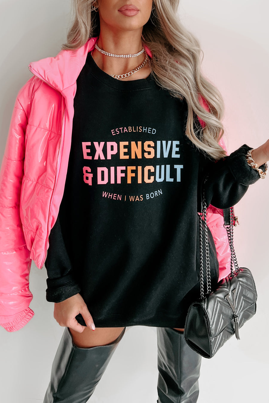 "Expensive & Difficult" Graphic Multiple Shirt Options (Black) - Print On Demand - NanaMacs