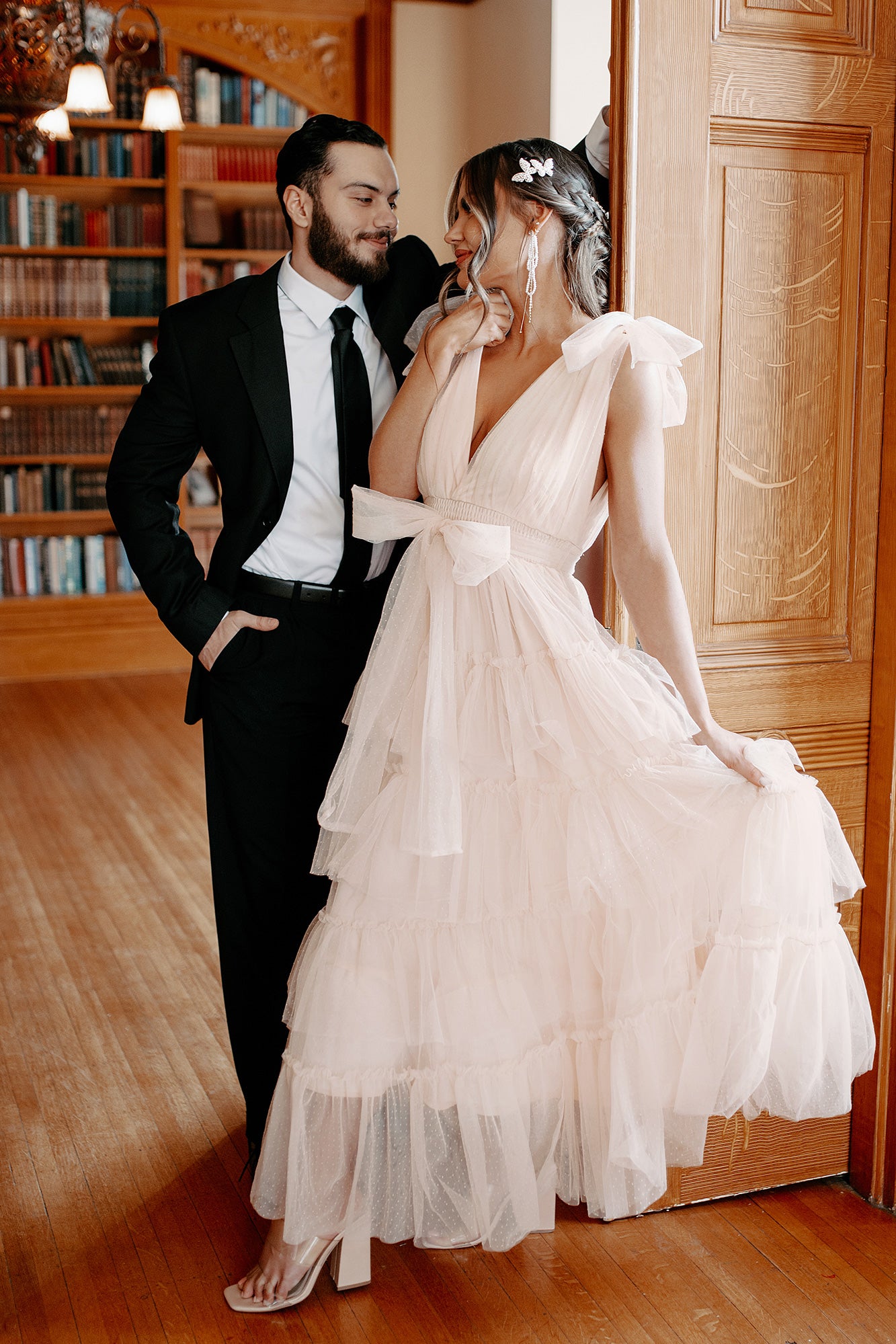 Swiss dot clearance tulle wedding dress