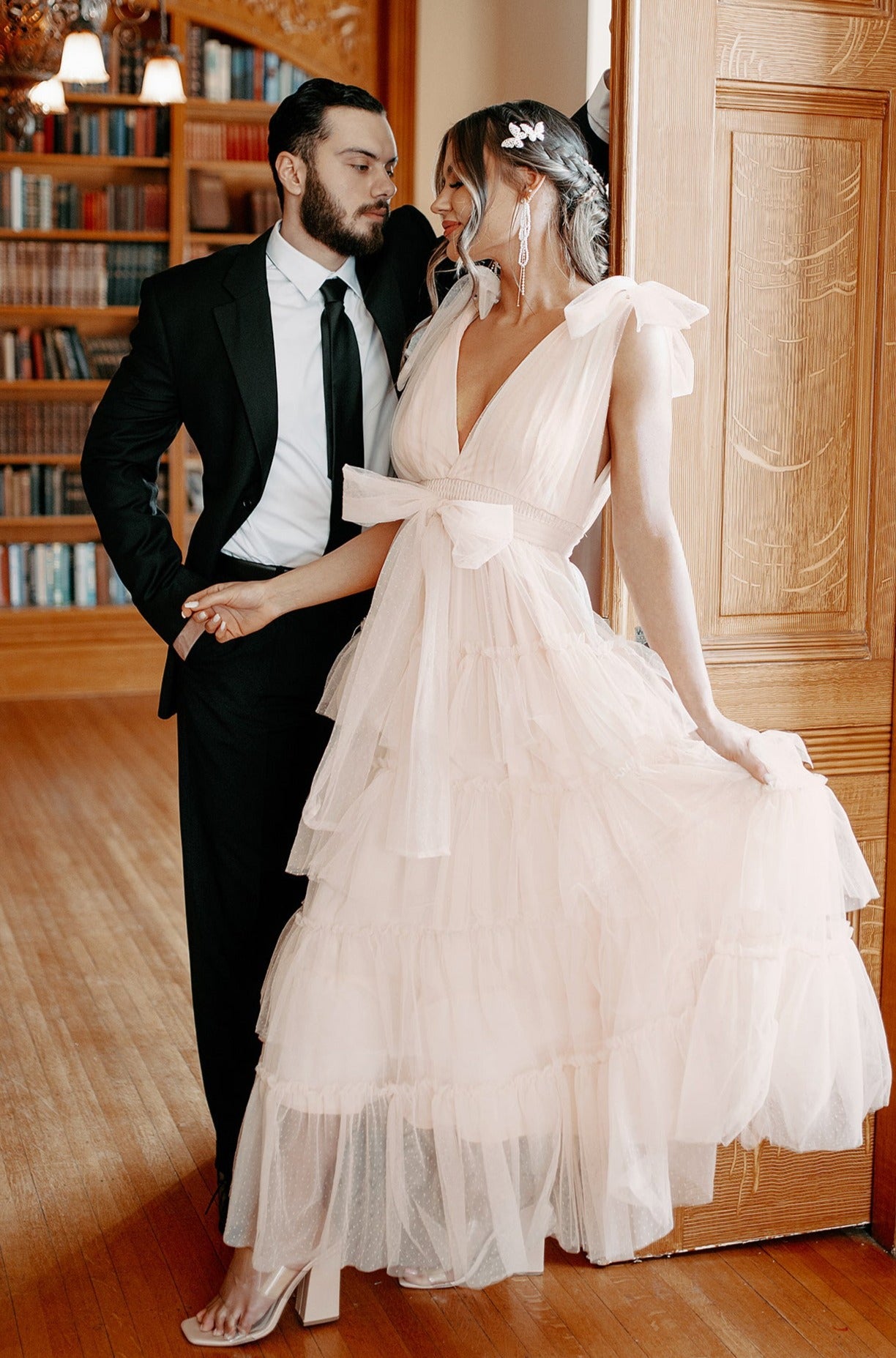 Swiss Dot Tulle Wedding Dress