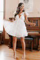 Talk Of The Party Floral Babydoll Dress (White) - NanaMacs