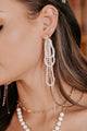 Execute Elegance Statement Earrings (White/Gold) - NanaMacs