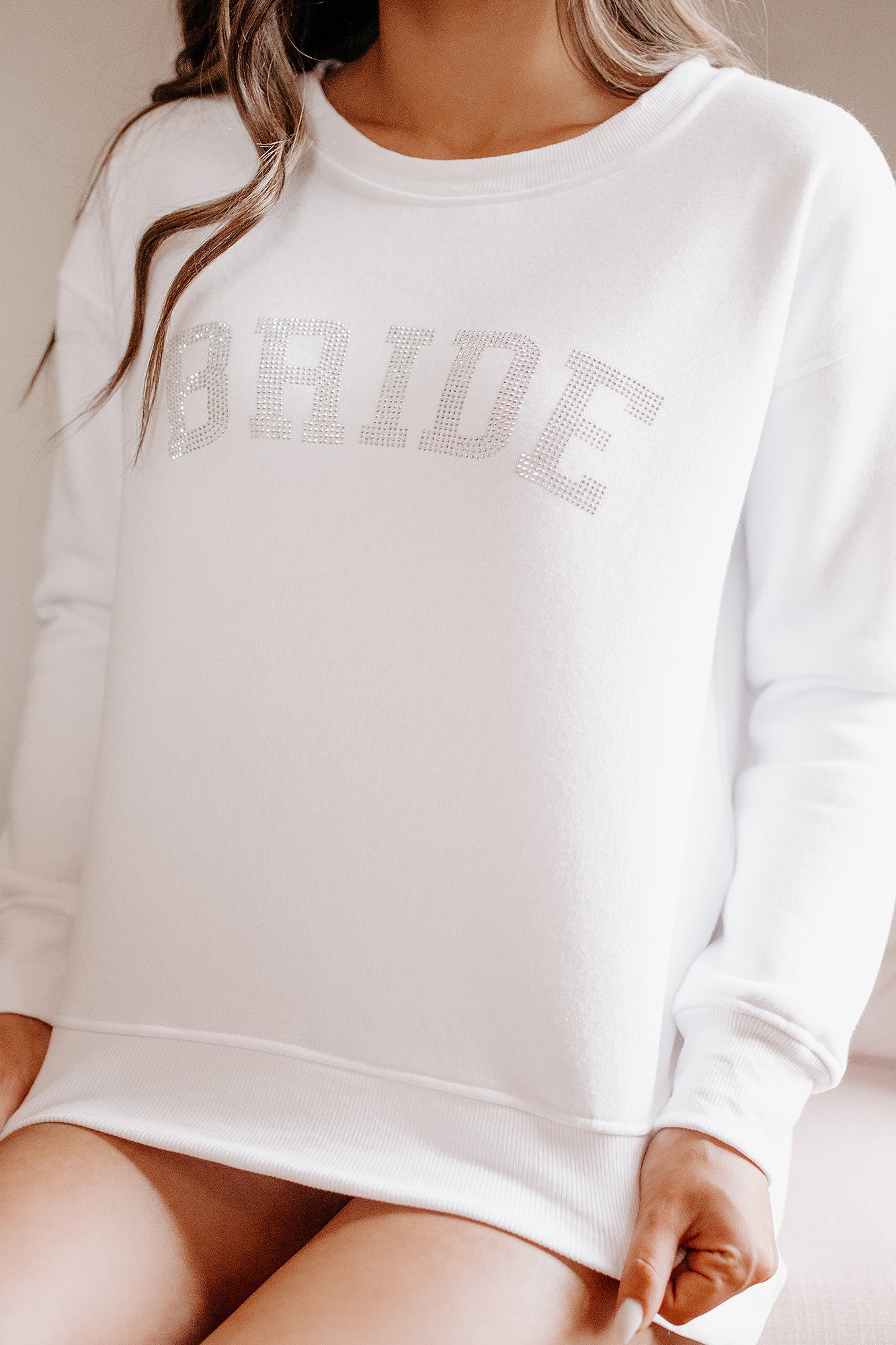 I'm Getting Married "Bride" Crewneck Sweatshirt (White) - NanaMacs