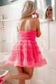 Sweetest Surprise Ruffled Mesh Mini Dress (Hot Pink) - NanaMacs