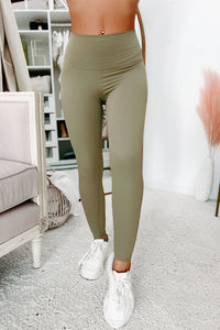 Peak Condition High Waisted Leggings (Thyme Green) - NanaMacs