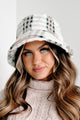 Holiday Steal- Crazy Fur You Plaid Faux Fur Bucket Hat (Cream/Pink) - NanaMacs
