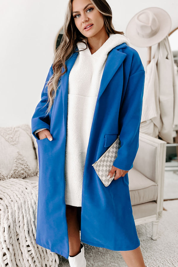 Looking For A Sign Open Front Coat (Blue) - NanaMacs