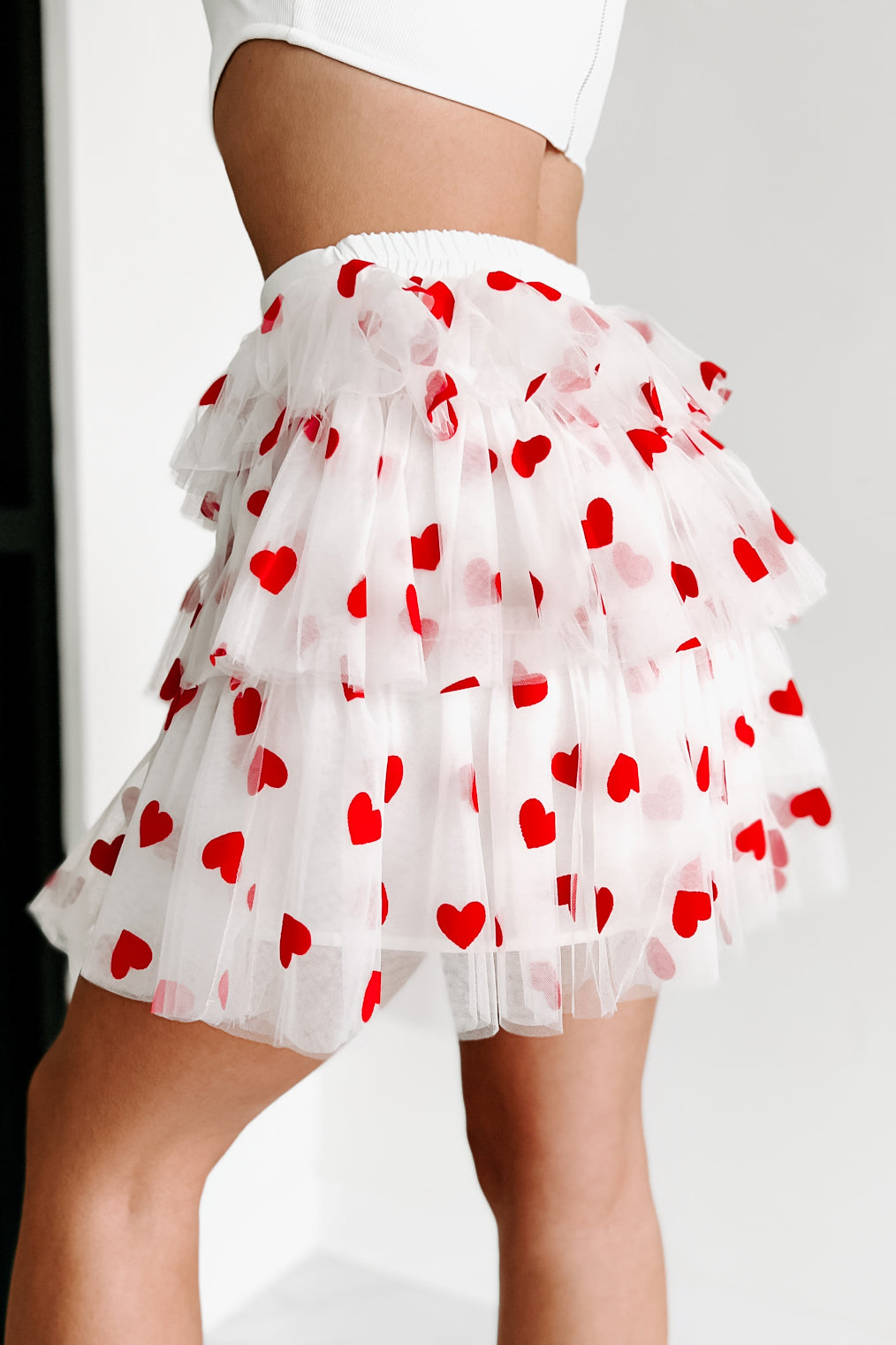Heart Pattern Pink Skirt - Cider