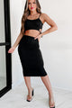 Feeling Extra Fine Two Piece Skirt Set (Black) - NanaMacs