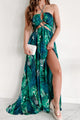 Fabulous In Fiji Tropical Print Maxi Dress (Blue/Green) - NanaMacs