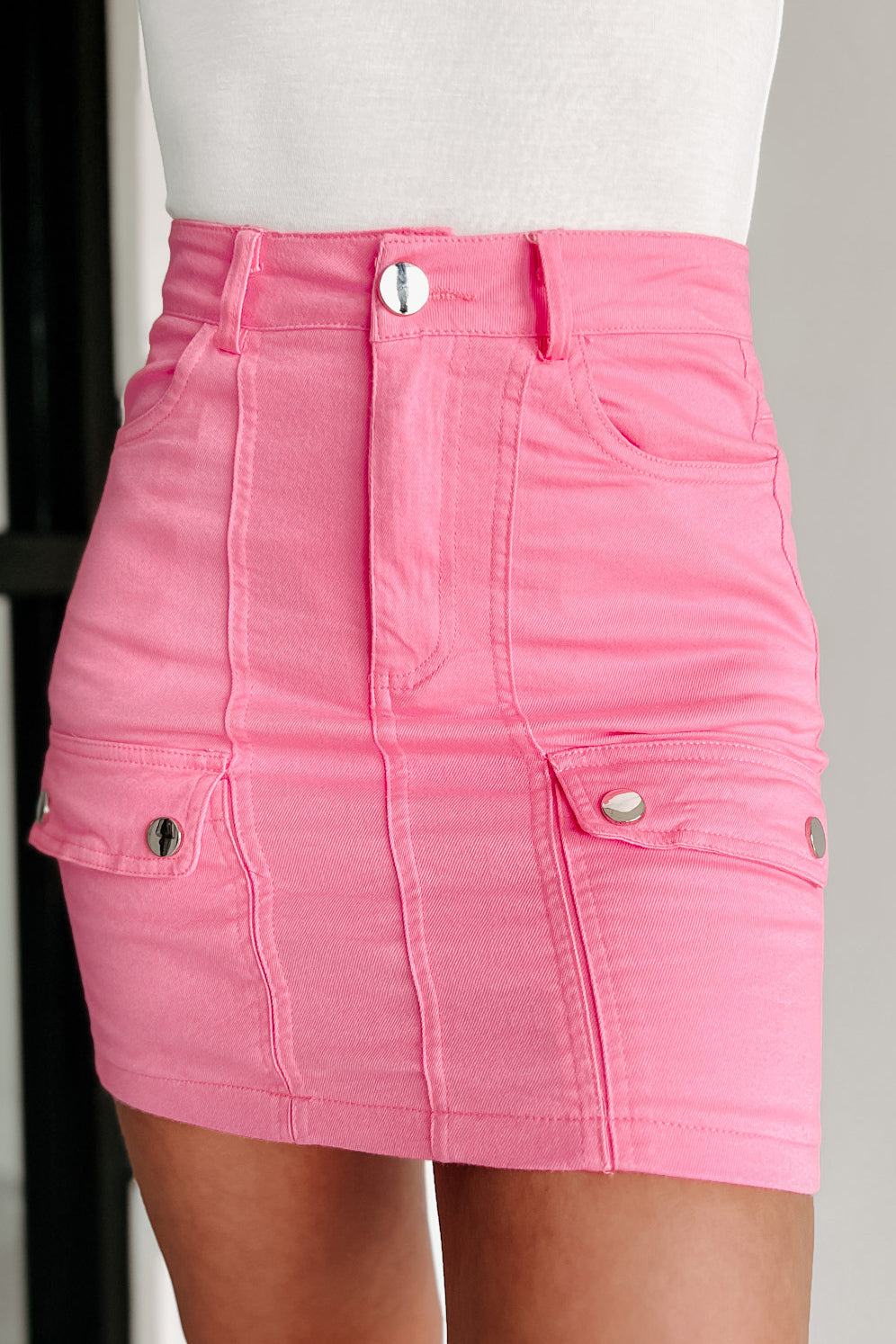 Little Miss Cargo Mini Skirt With Rhinestone Belt (Pink) · NanaMacs