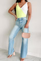 Gabi High Rise KanCan Lace Back Wide Leg Jeans (Light) - NanaMacs