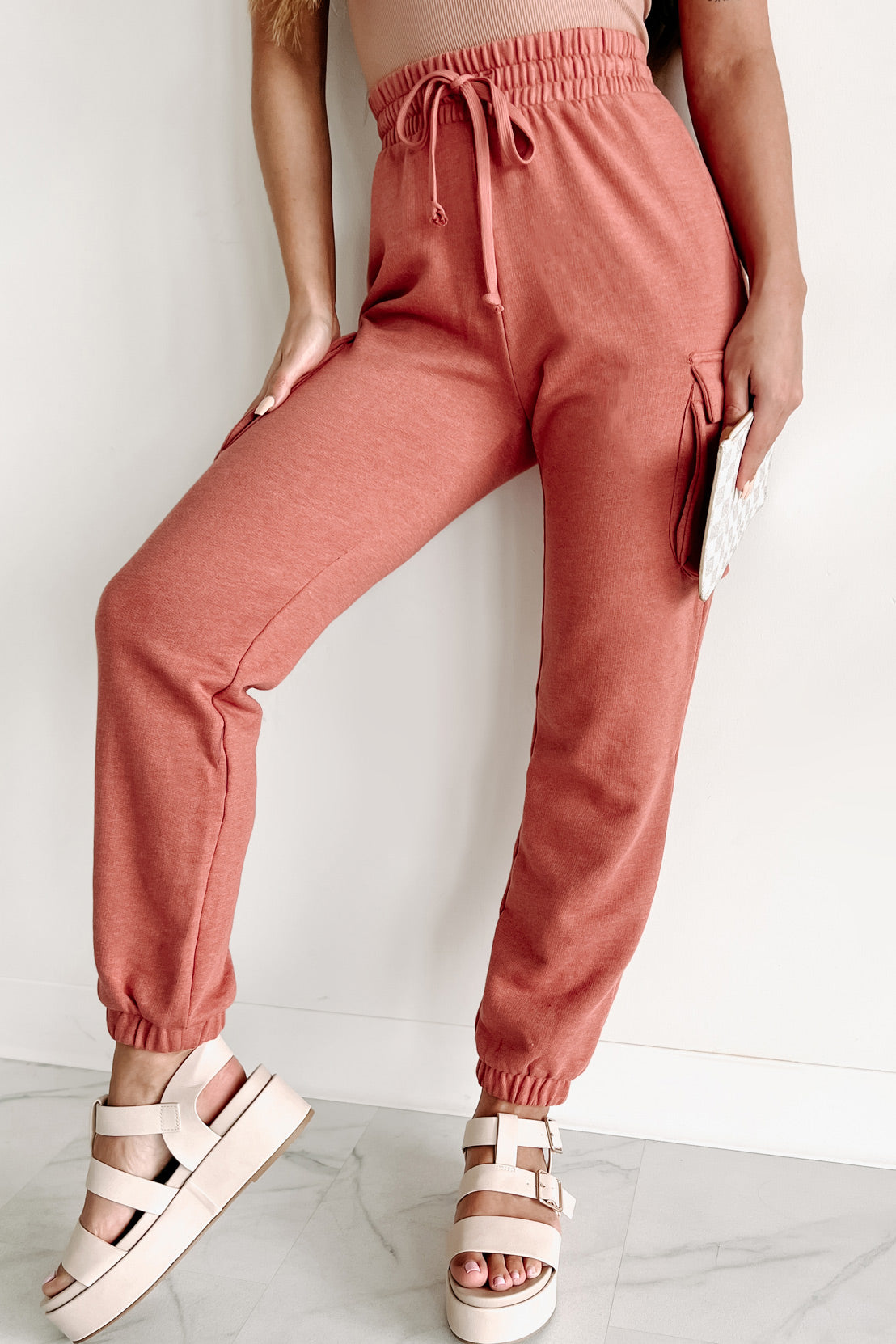 Keeping It Laid-Back Cargo Pocket Joggers (Rust) – NanaMacs