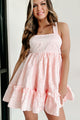 Little Darling Textured Floral Babydoll Dress (Pink) - NanaMacs