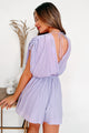 Girl Talk Ruched Shoulder Surplice Romper (Lavender) - NanaMacs