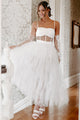Living In A Fantasy Ruffled Tulle Bodysuit Dress (White) - NanaMacs