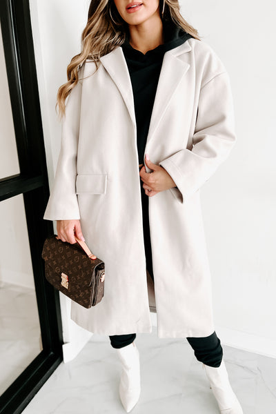 Looking For A Sign Open Front Coat (Ecru) - NanaMacs