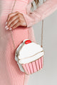 Dessert First Cupcake Shaped Crossbody (White/Pink) - NanaMacs