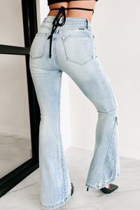 Lost To Wander High Rise Kancan Flare Jeans (Medium Light) - NanaMacs