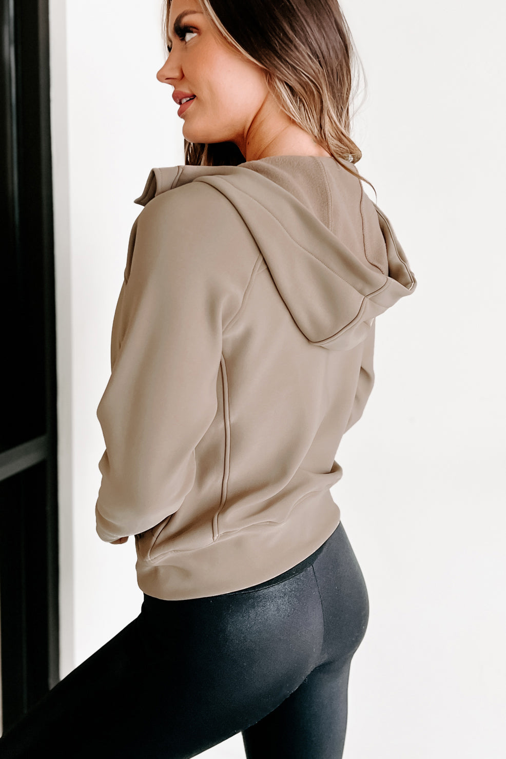 What To Say Zip Up Hoodie (Taupe) - NanaMacs