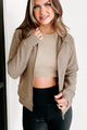 What To Say Zip Up Hoodie (Taupe) - NanaMacs