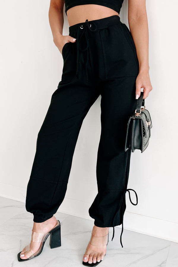 Laid Back Ways Two Piece Jogger Set (Black) - NanaMacs