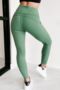 Personal Best High Waist Side Pocket Leggings (Green) - NanaMacs