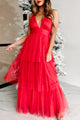 Having A Ball Tiered Maxi Dress (Red) - NanaMacs