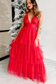 Having A Ball Tiered Maxi Dress (Red) - NanaMacs