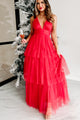 Having A Ball Tiered Maxi Dress (Red) - NanaMacs