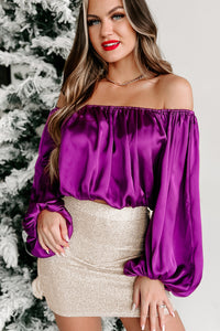 Loved By You Off The Shoulder Crop Top (Grape) - NanaMacs