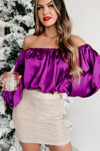 Loved By You Off The Shoulder Crop Top (Grape) - NanaMacs