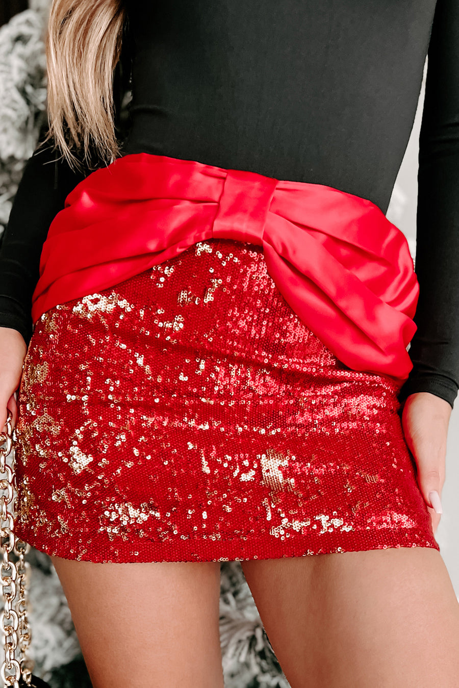 Gettin' Heated Sequin Mini Skirt (Red) - NanaMacs