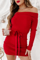 Pull Me Closer Off The Shoulder Mini Dress (Red) - NanaMacs