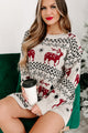 Snowflakes & Sleighs Printed Sweater Dress (Multi) - NanaMacs